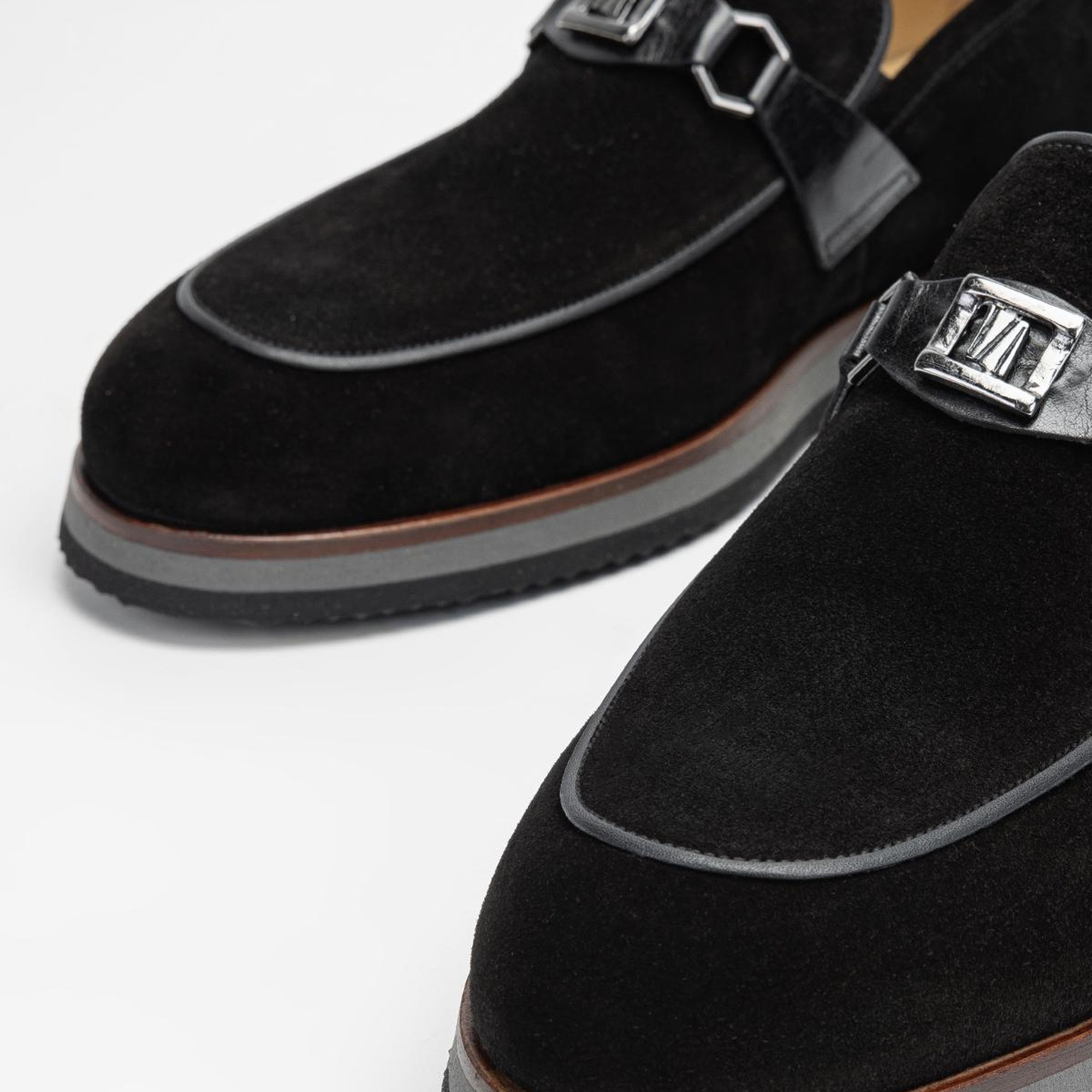 Valmenti Erkek Siyah Süet Hakiki Deri Loafer Ayakkabı