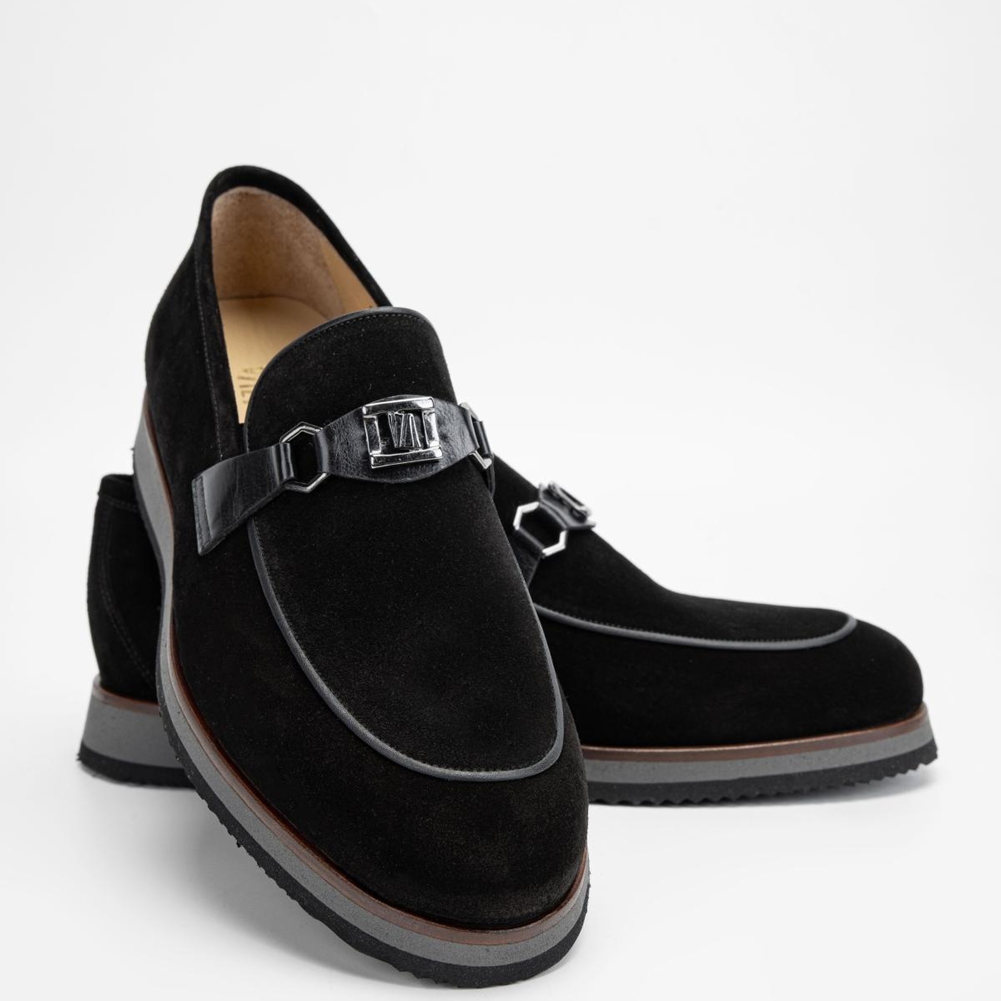 Valmenti Erkek Siyah Süet Hakiki Deri Loafer Ayakkabı