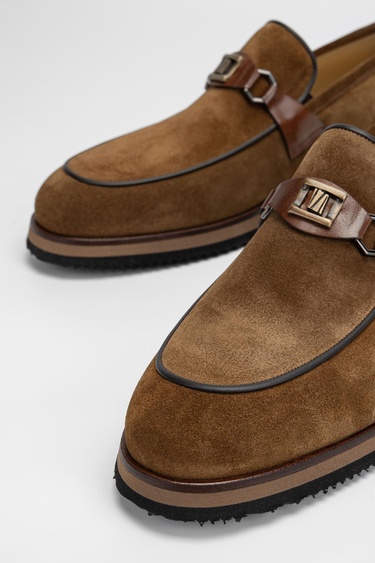  Valmenti Erkek Tütün Süet Hakiki Deri Loafer Ayakkabı