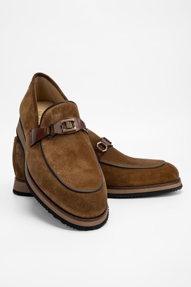  Valmenti Erkek Tütün Süet Hakiki Deri Loafer Ayakkabı