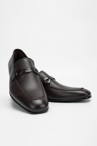  Valmenti Erkek Kahve gyk Hakiki Deri Loafer Ayakkabı