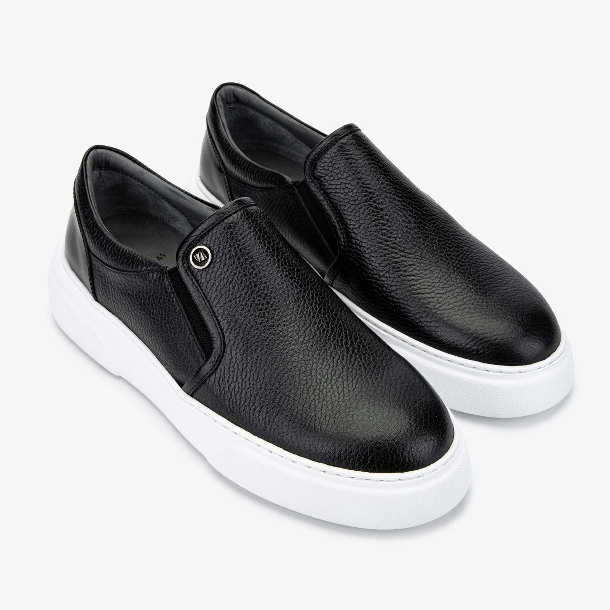 Valmenti Erkek Hakiki Deri Siyah Floter Casual Ayakkabı