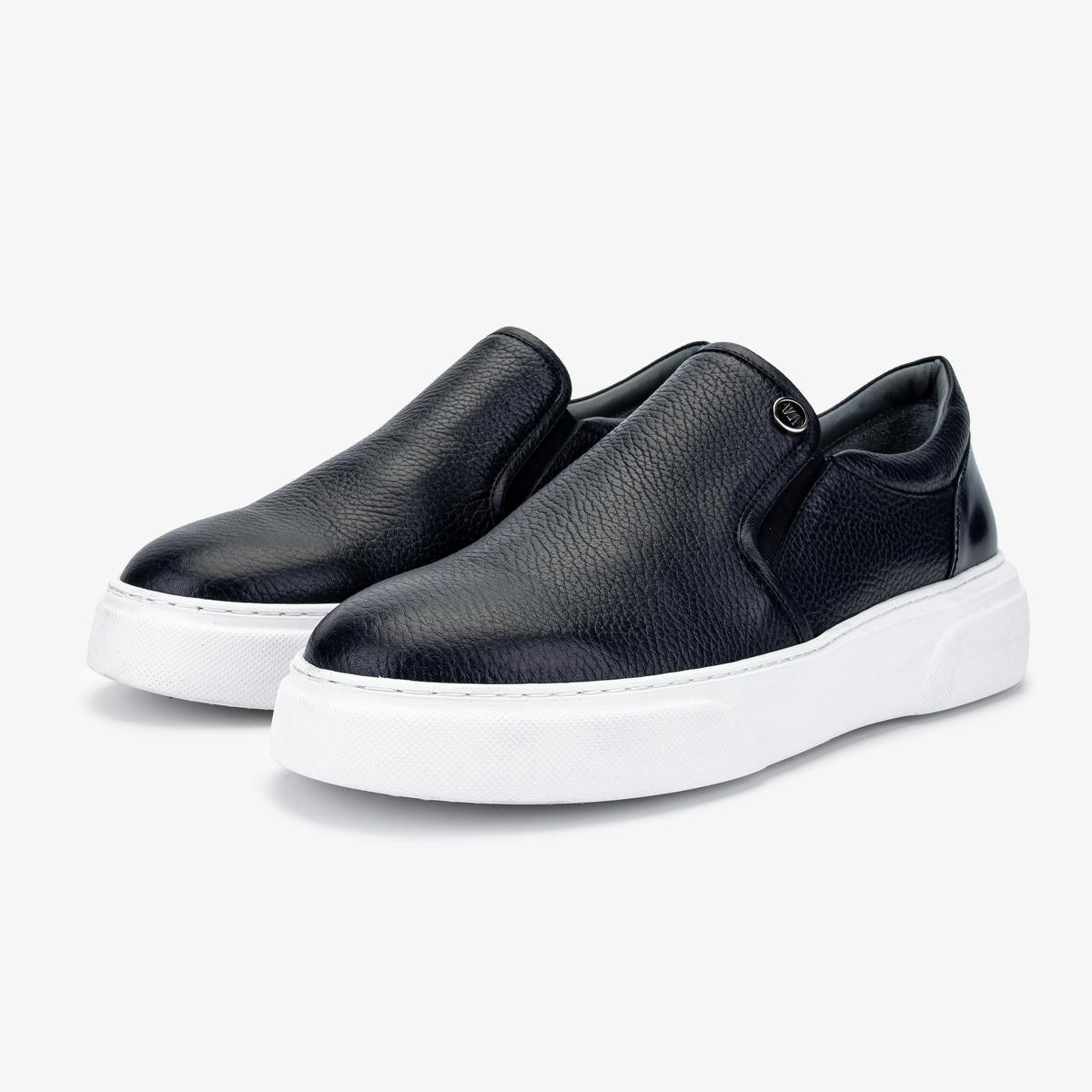 Valmenti Erkek Hakiki Deri Lacivert Casual Ayakkabı