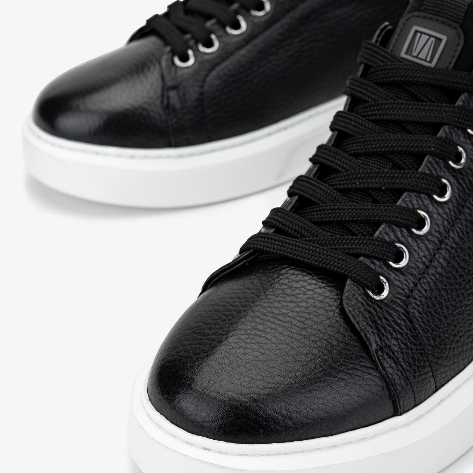 Valmenti Erkek Hakiki Deri Siyah Deri Sneakers & Spor Ayakkabı