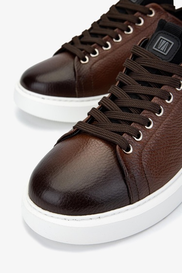  Valmenti Erkek Hakiki Deri Kahverengi Sneakers & Spor Ayakkabı