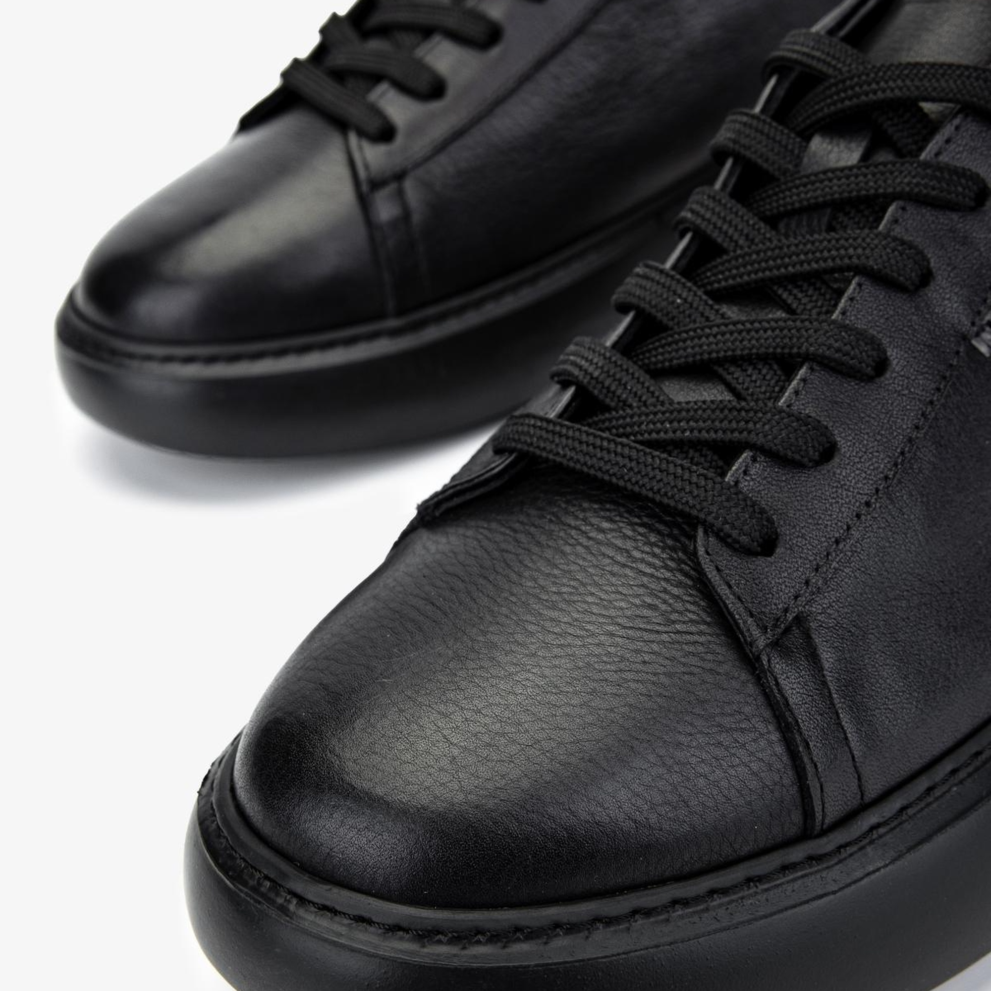 Valmenti Erkek Hakiki Deri Siyah Deri Sneakers & Spor Ayakkabı