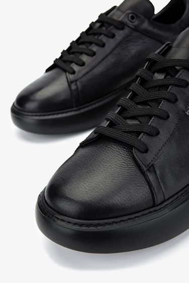  Valmenti Erkek Hakiki Deri Siyah Deri Sneakers & Spor Ayakkabı