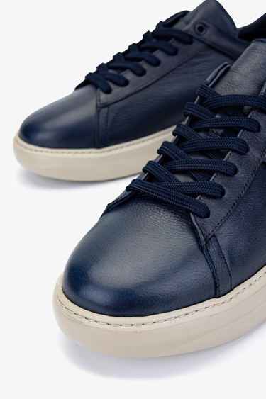  Valmenti Erkek Hakiki Deri Lacivert Sneakers & Spor Ayakkabı