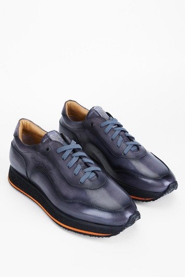  Valmenti Erkek Siyah duman Hakiki Deri Sneakers & Spor Ayakkabı