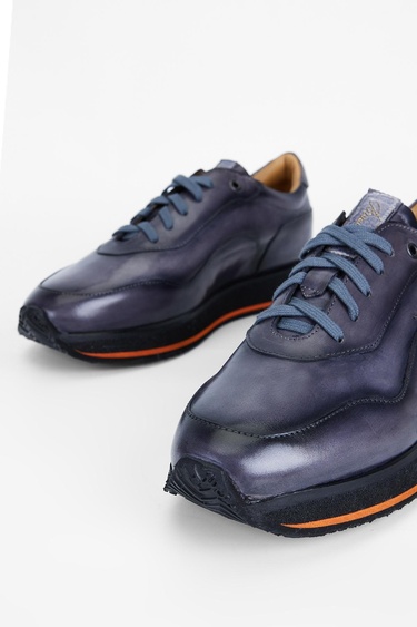  Valmenti Erkek Siyah duman Hakiki Deri Sneakers & Spor Ayakkabı