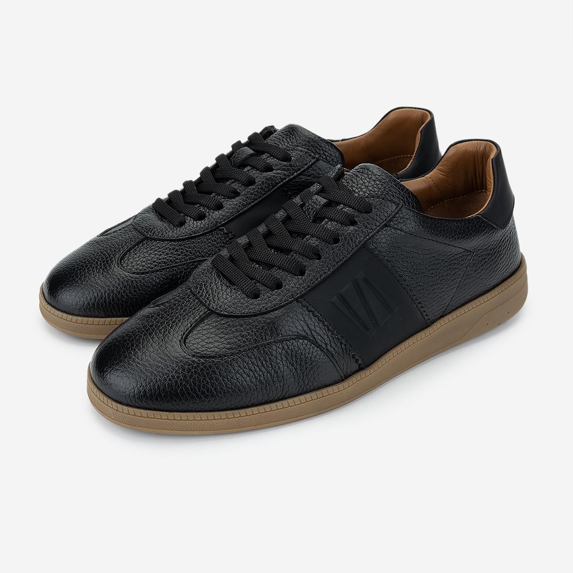 Valmenti Erkek Hakiki Deri Siyah Floter Sneakers & Spor Ayakkabı