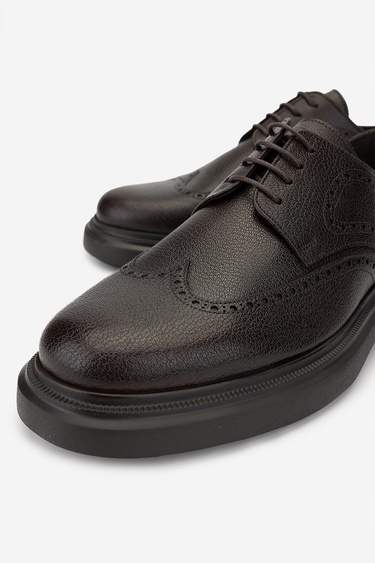  Valmenti Erkek Hakiki Deri Kahverengi Casual Ayakkabı