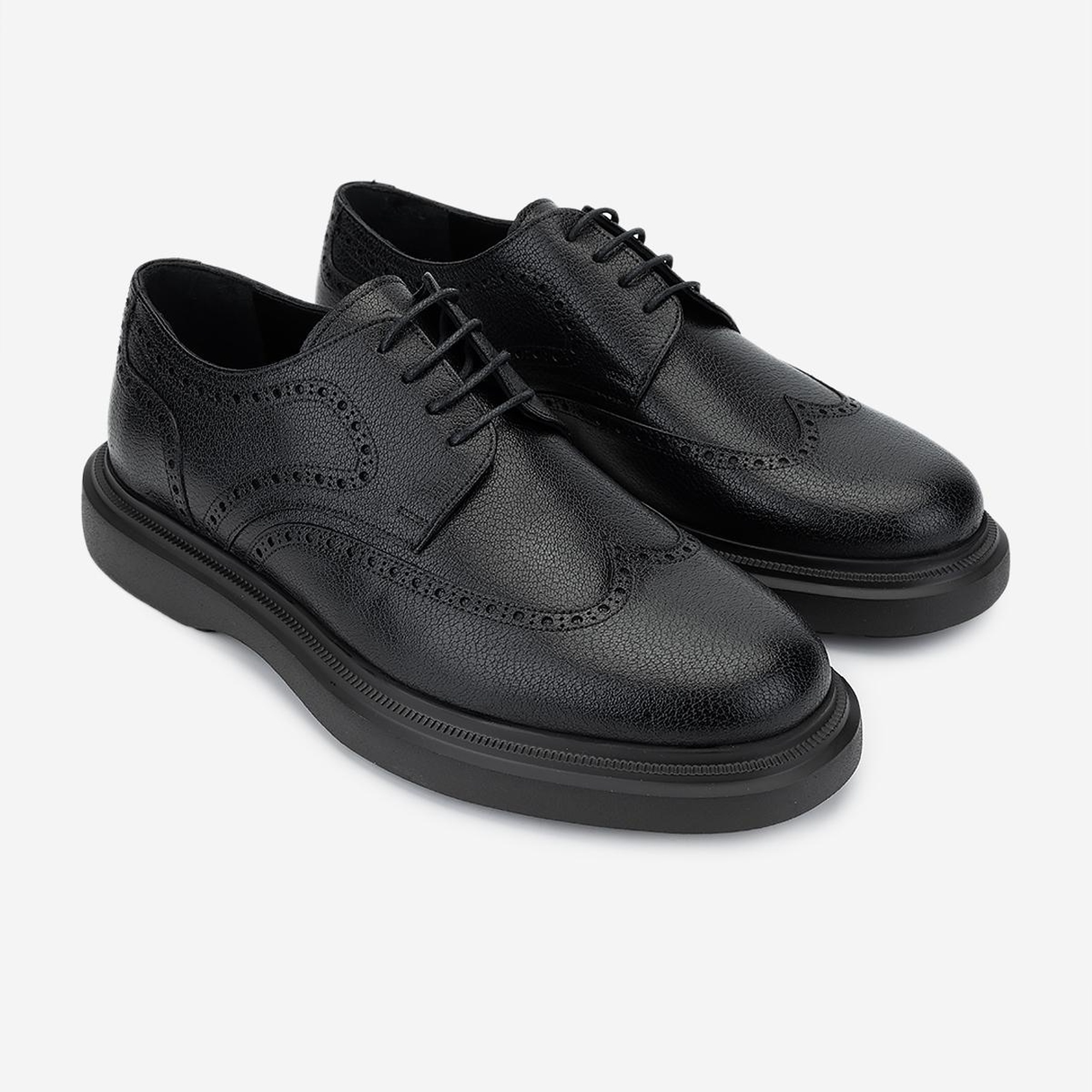 Valmenti Erkek Hakiki Deri Siyah Casual Ayakkabı