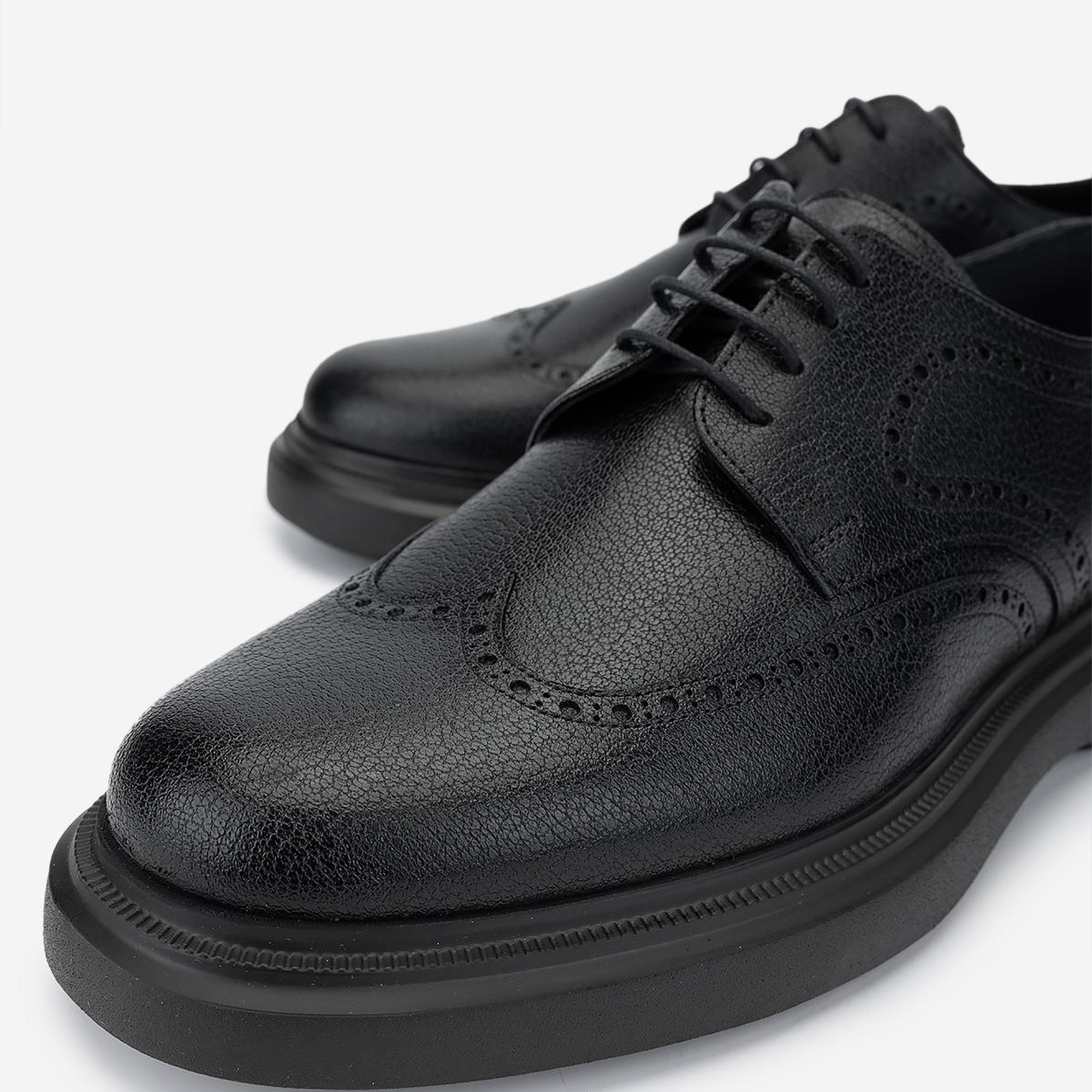 Valmenti Erkek Hakiki Deri Siyah Casual Ayakkabı