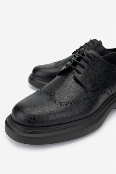  Valmenti Erkek Hakiki Deri Siyah Casual Ayakkabı