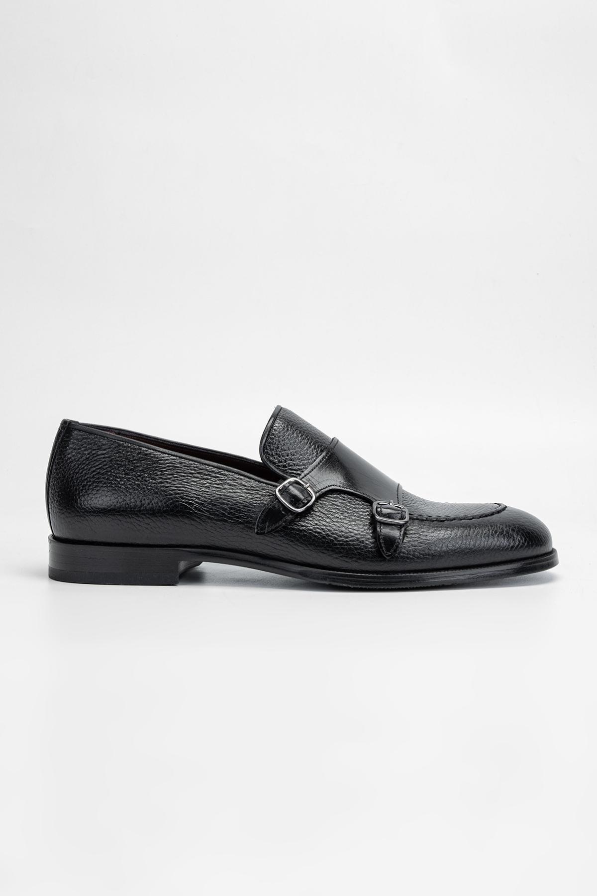  Valmenti Erkek Siyah gyk Hakiki Deri Loafer Ayakkabı