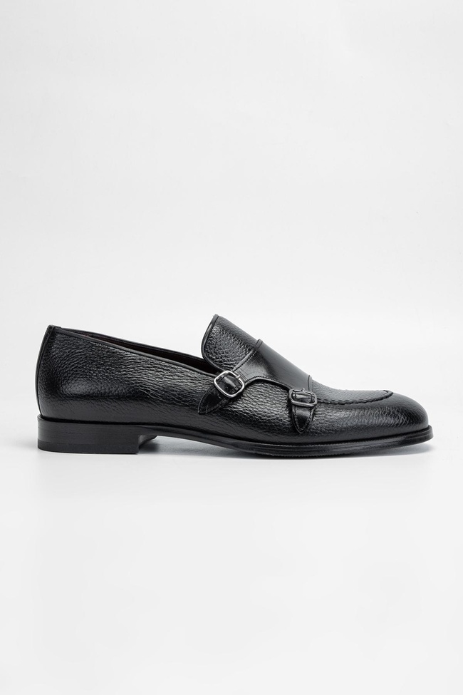  Valmenti Erkek Siyah gyk Hakiki Deri Loafer Ayakkabı