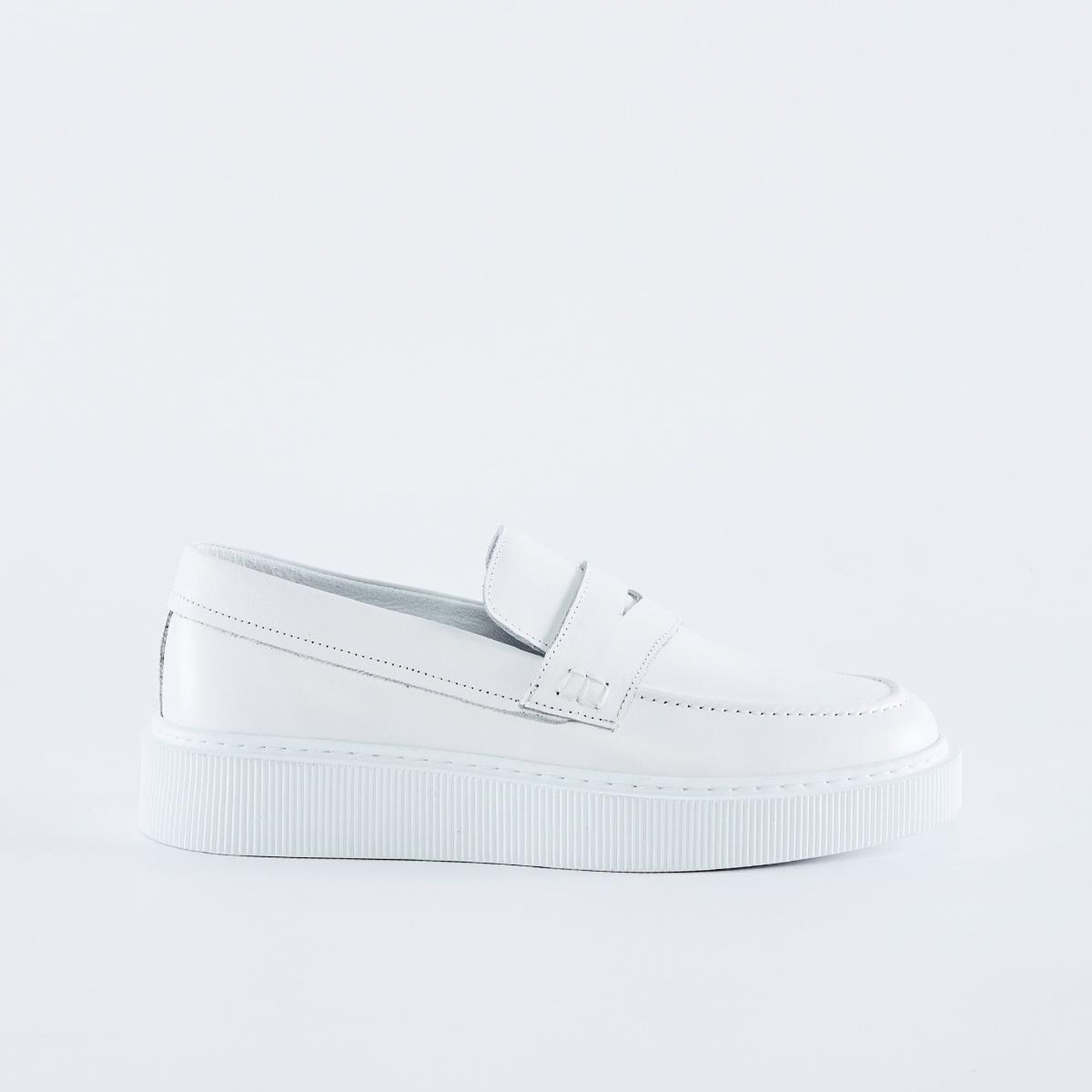 Valmenti Diego Erkek Beyaz Hakiki Deri Loafer Ayakkabı