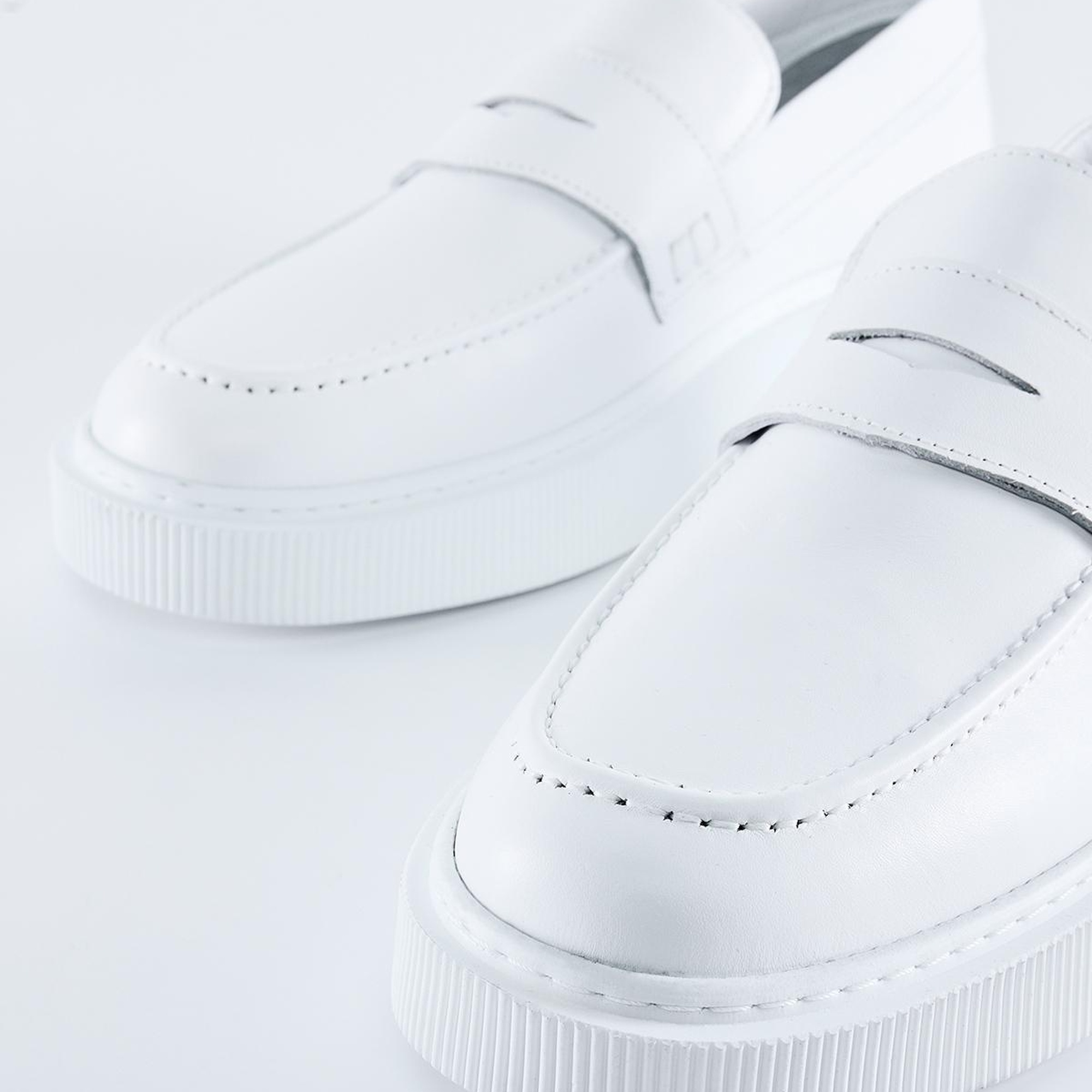 Valmenti Diego Erkek Beyaz Hakiki Deri Loafer Ayakkabı