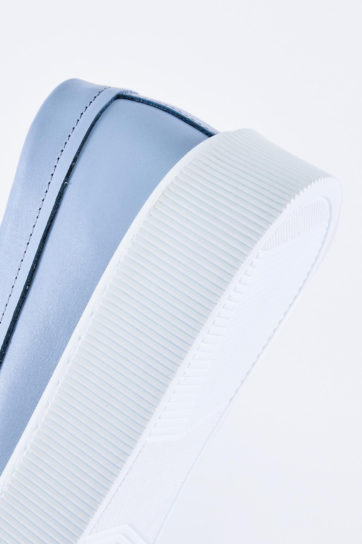  Valmenti Diego Erkek Mavi Hakiki Deri Loafer Ayakkabı