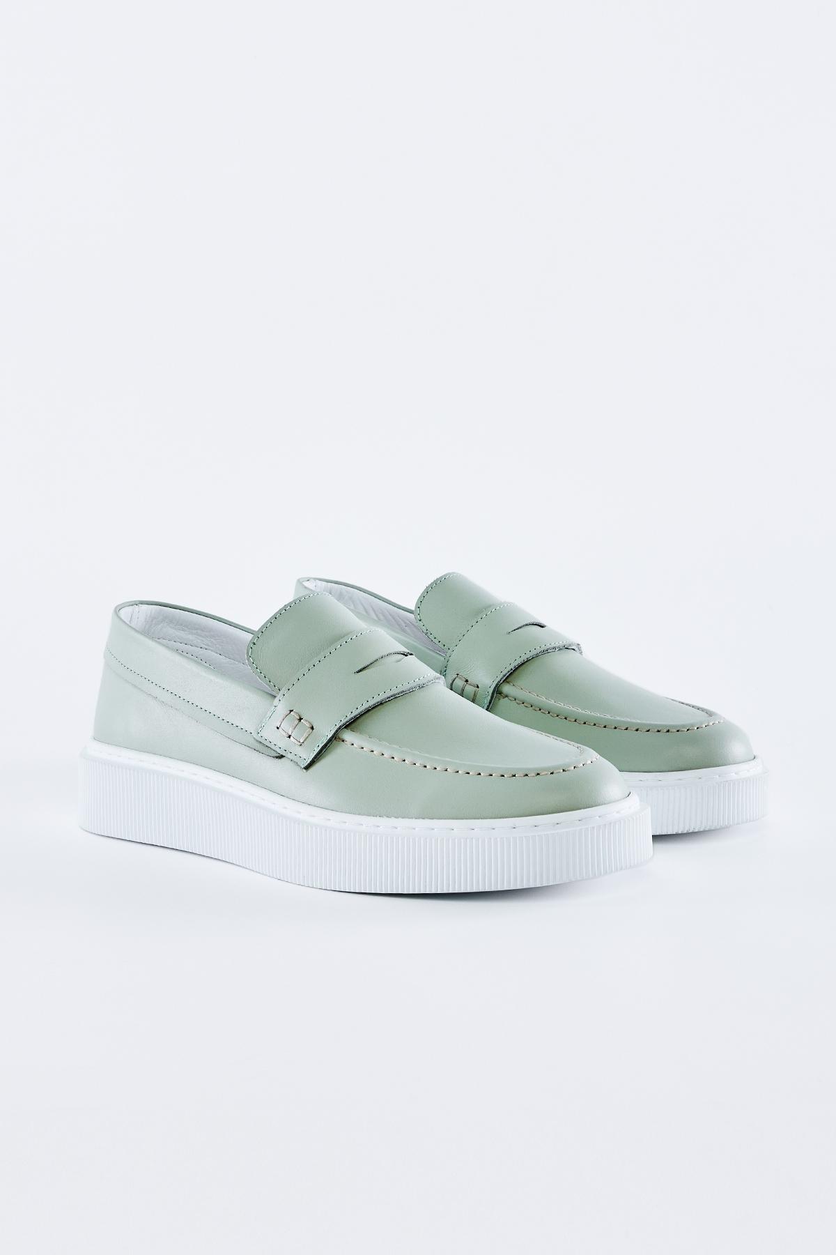  Valmenti Diego Erkek Yeşil Hakiki Deri Loafer Ayakkabı