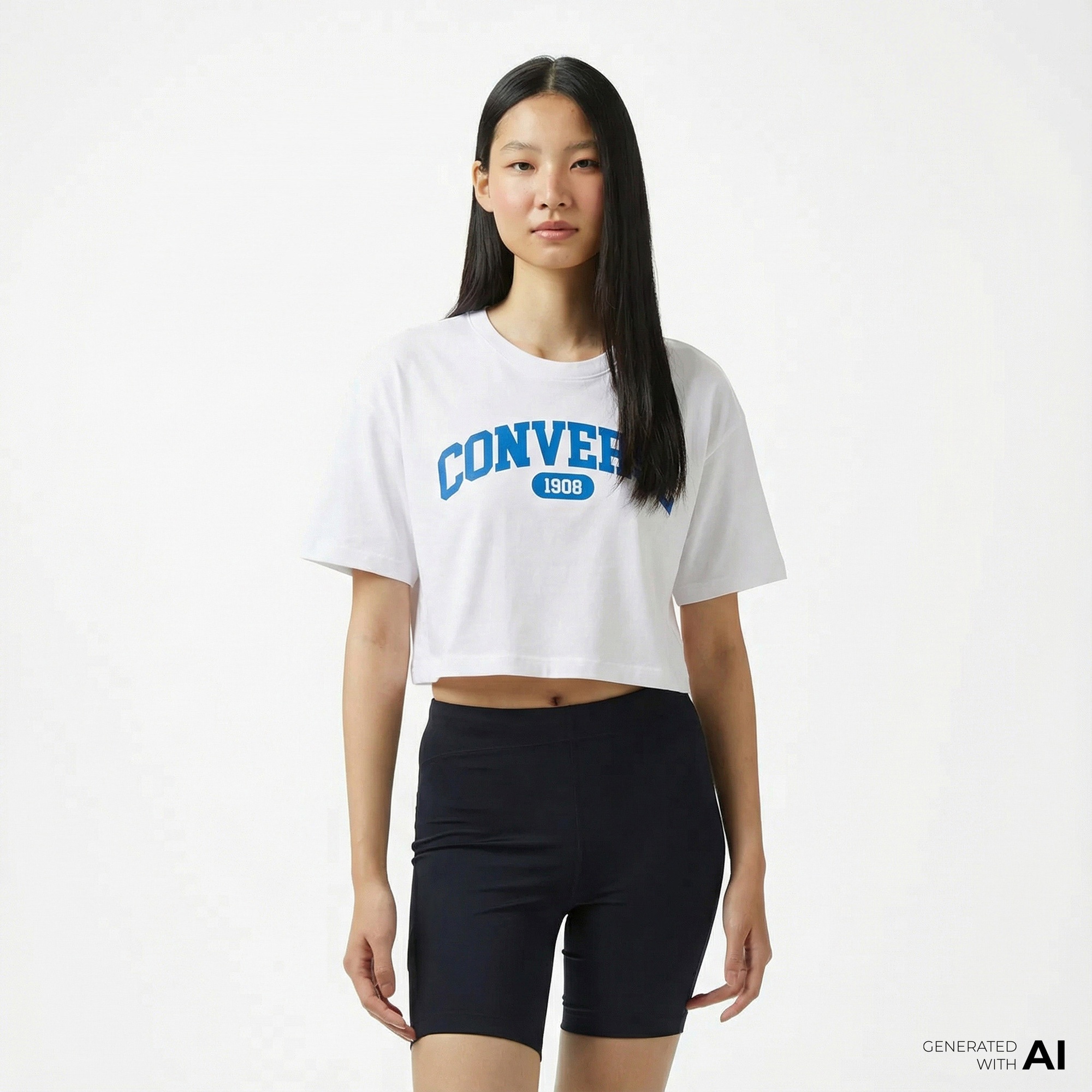 Converse Sporty Cropped Kadın Beyaz T-Shirt