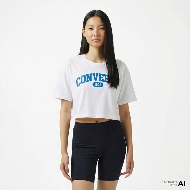  Converse Sporty Cropped Kadın Beyaz T-Shirt