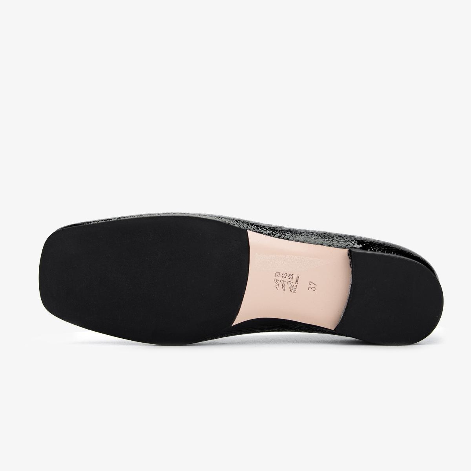 Valmenti Kadın Hakiki Deri Siyah Rugan Babet Ayakkabı