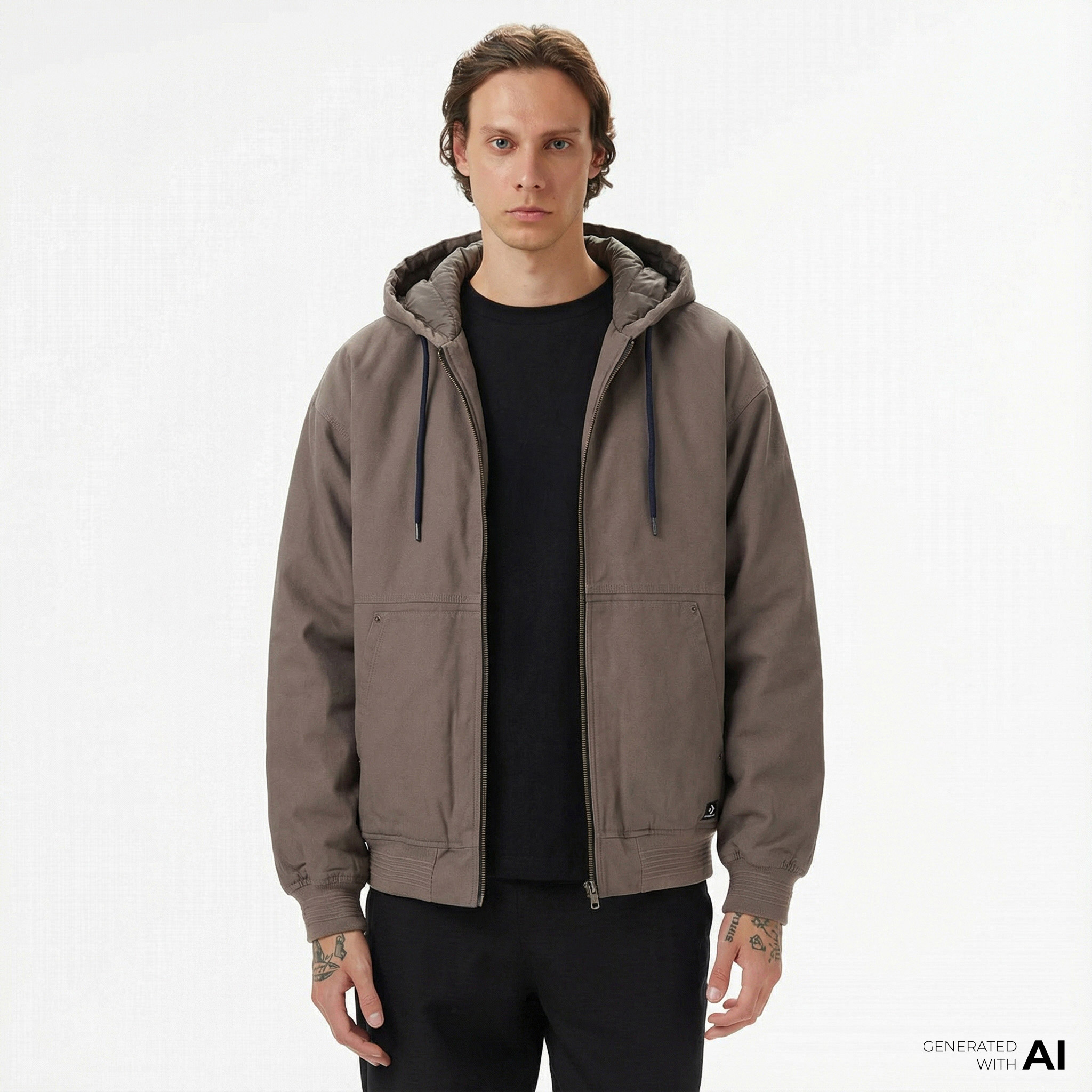 Converse Erkek Kapüşonlu Lacivert Ceket