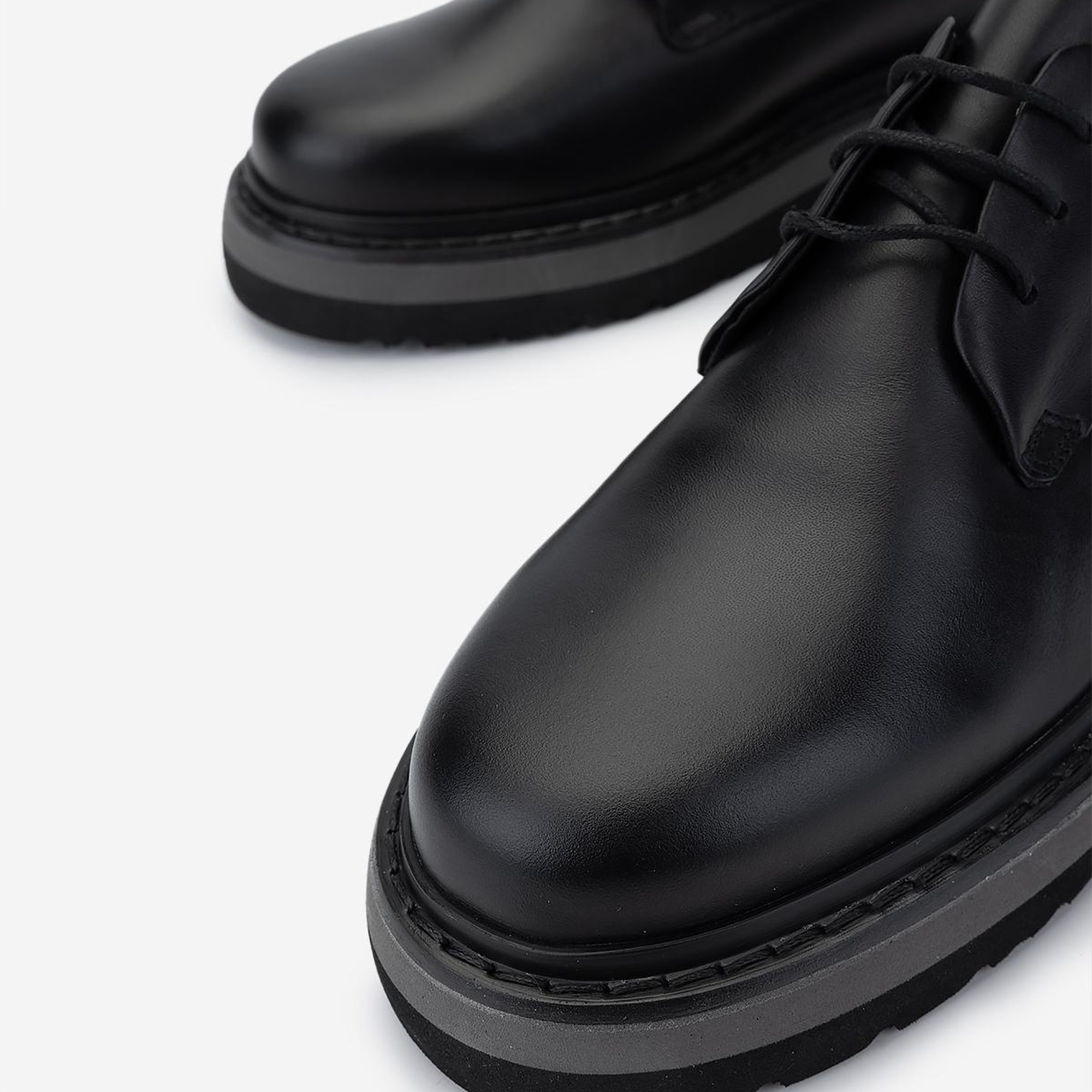 Valmenti Erkek Hakiki Deri Siyah Deri Casual Ayakkabı