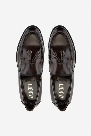  Valmenti Erkek Hakiki Deri Kahverengi Loafer Ayakkabı