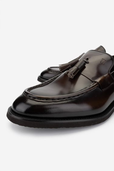  Valmenti Erkek Hakiki Deri Kahverengi Loafer Ayakkabı