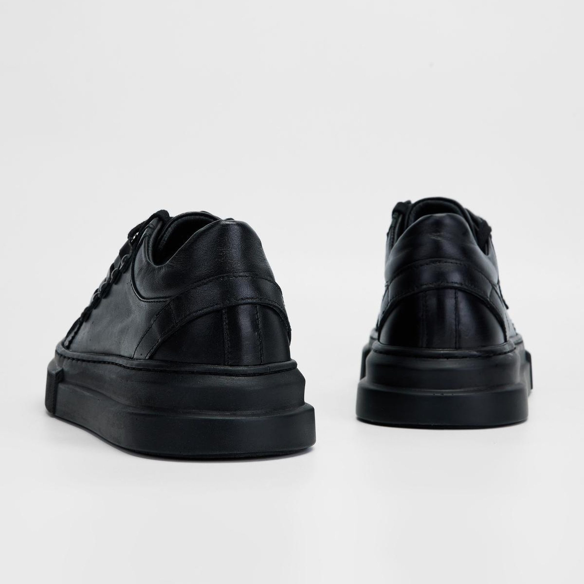 Valmenti Erkek Siyah Hakiki Deri Sneakers & Spor Ayakkabı