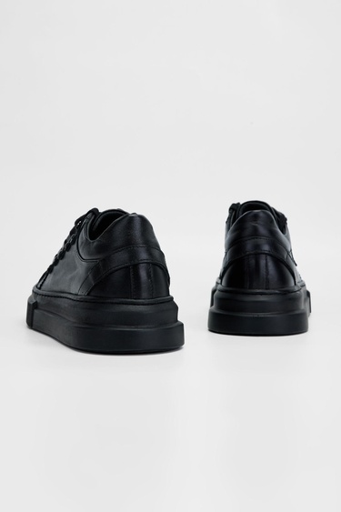  Valmenti Erkek Siyah Hakiki Deri Sneakers & Spor Ayakkabı