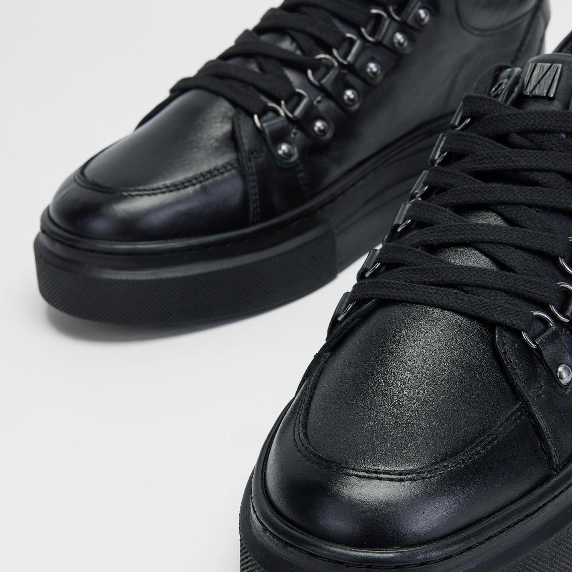 Valmenti Erkek Siyah Hakiki Deri Sneakers & Spor Ayakkabı