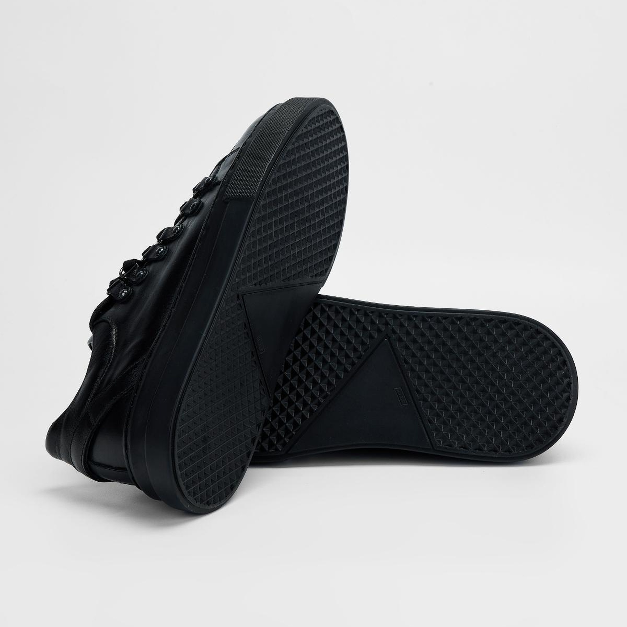 Valmenti Erkek Siyah Hakiki Deri Sneakers & Spor Ayakkabı