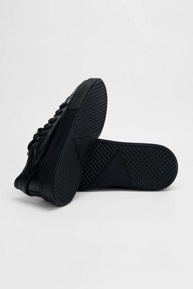  Valmenti Erkek Siyah Hakiki Deri Sneakers & Spor Ayakkabı