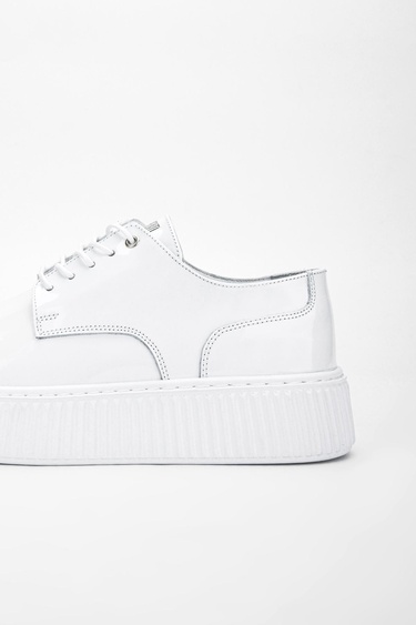  Valmenti Aden Erkek Beyaz Rugan Hakiki Deri Sneakers & Spor Ayakkabı