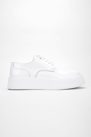  Valmenti Aden Erkek Beyaz Rugan Hakiki Deri Sneakers & Spor Ayakkabı