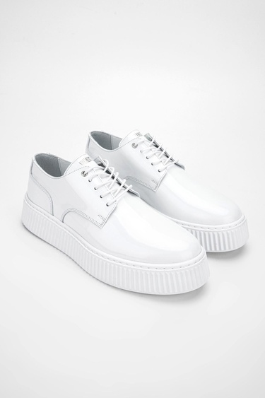  Valmenti Aden Erkek Beyaz Rugan Hakiki Deri Sneakers & Spor Ayakkabı