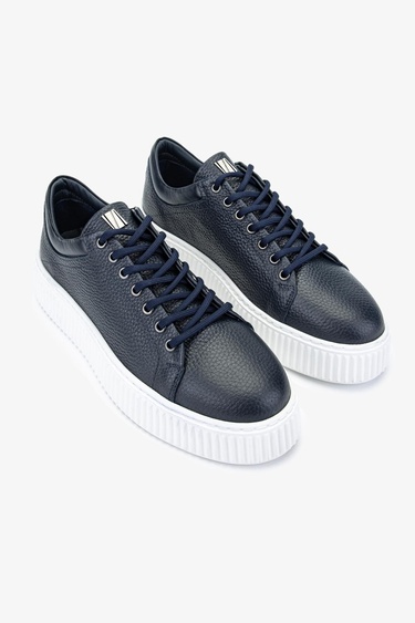  Valmenti Erkek Hakiki Deri Lacivert Sneakers & Spor Ayakkabı