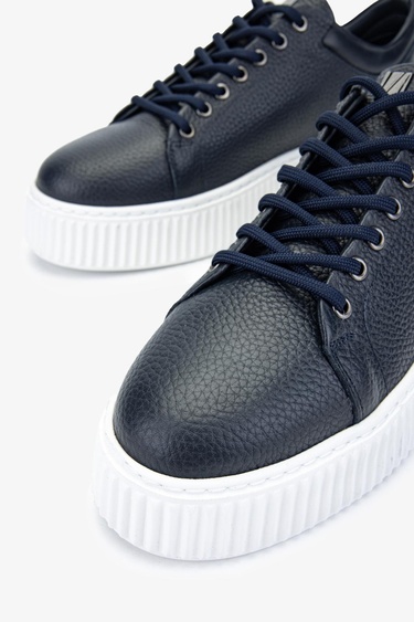  Valmenti Erkek Hakiki Deri Lacivert Sneakers & Spor Ayakkabı