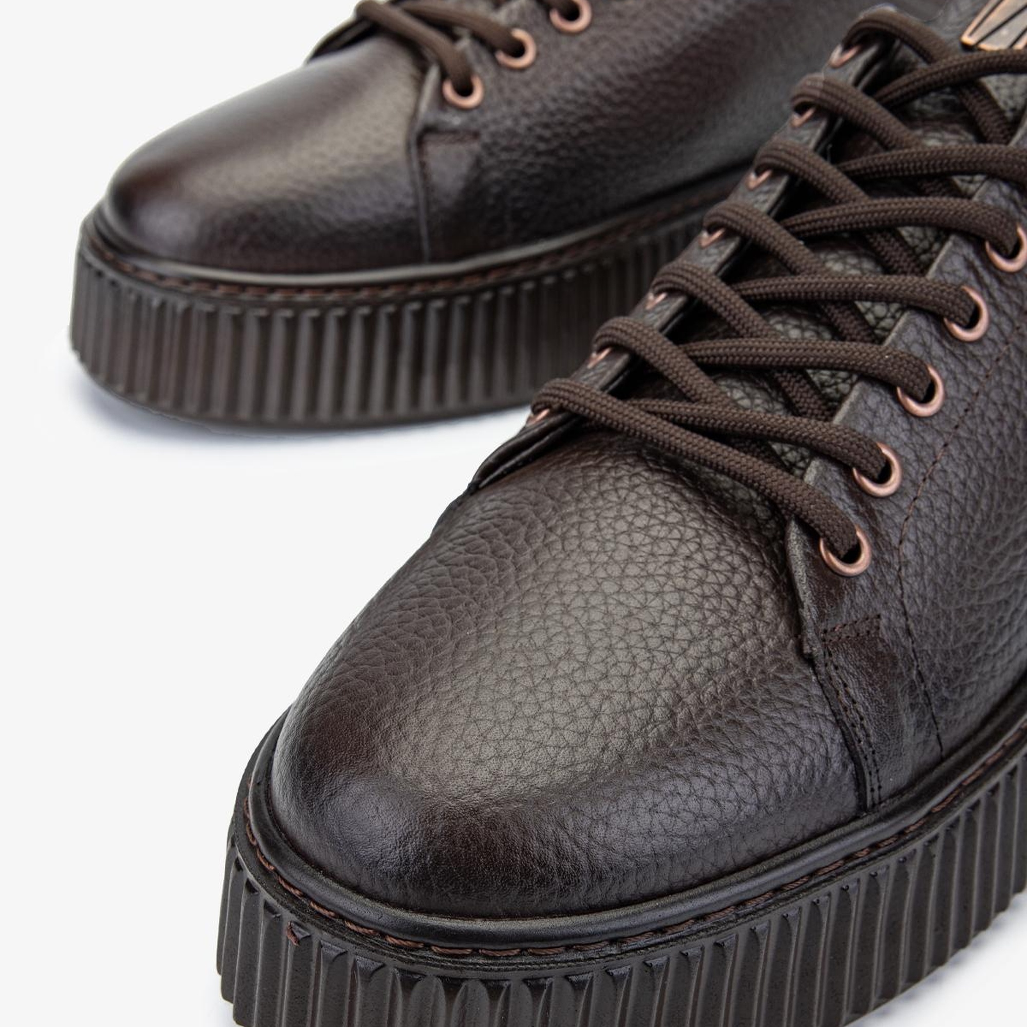 Valmenti Erkek Hakiki Deri Kahverengi Sneakers & Spor Ayakkabı