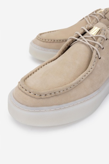  Valmenti Erkek Hakiki Deri Bej Casual Ayakkabı