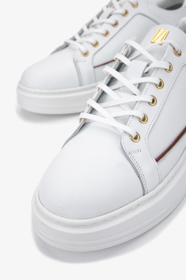  Valmenti Erkek Hakiki Deri Beyaz Sneakers & Spor Ayakkabı