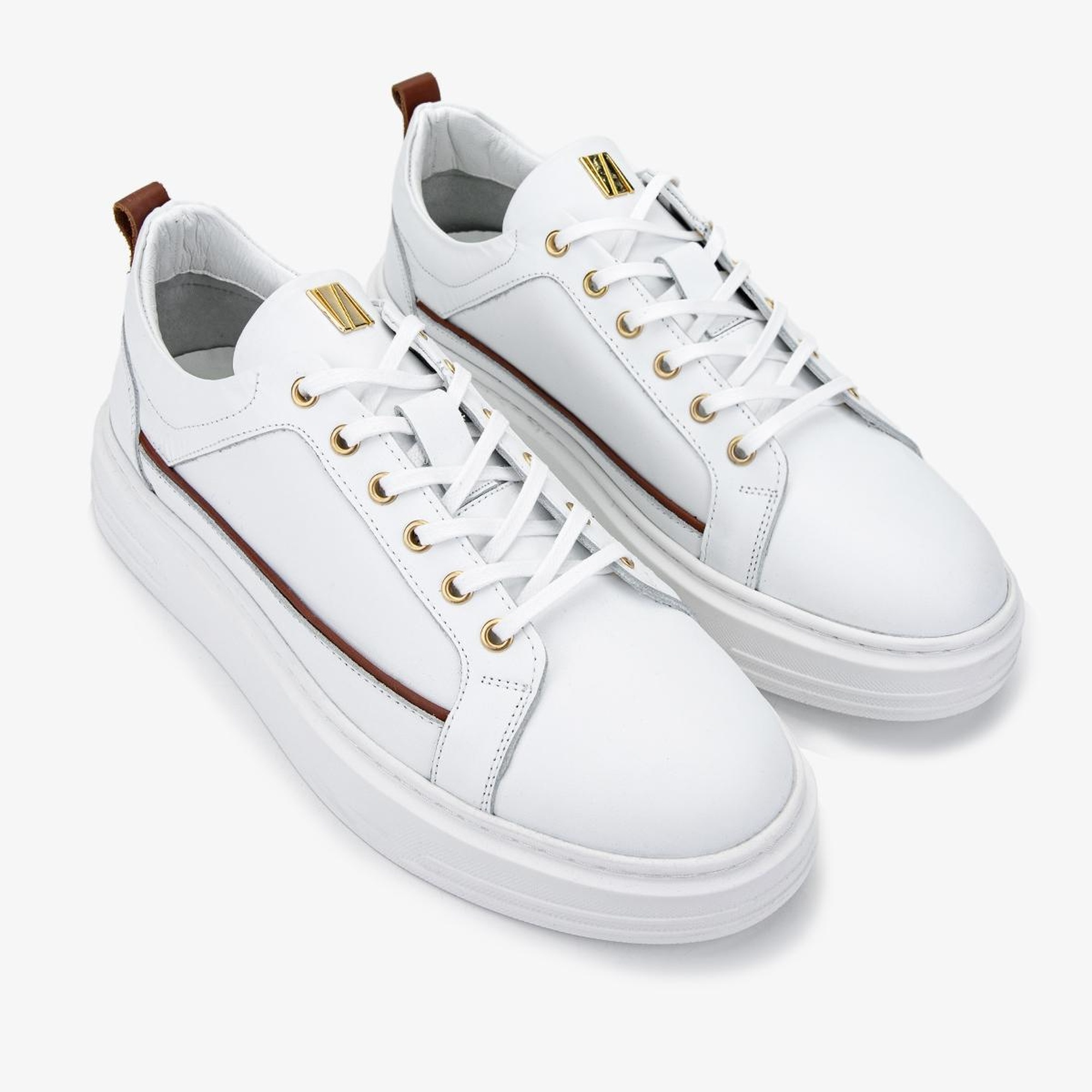 Valmenti Erkek Hakiki Deri Beyaz Sneakers & Spor Ayakkabı