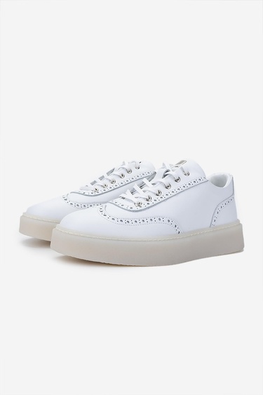  Valmenti Erkek Hakiki Deri Beyaz Sneakers & Spor Ayakkabı