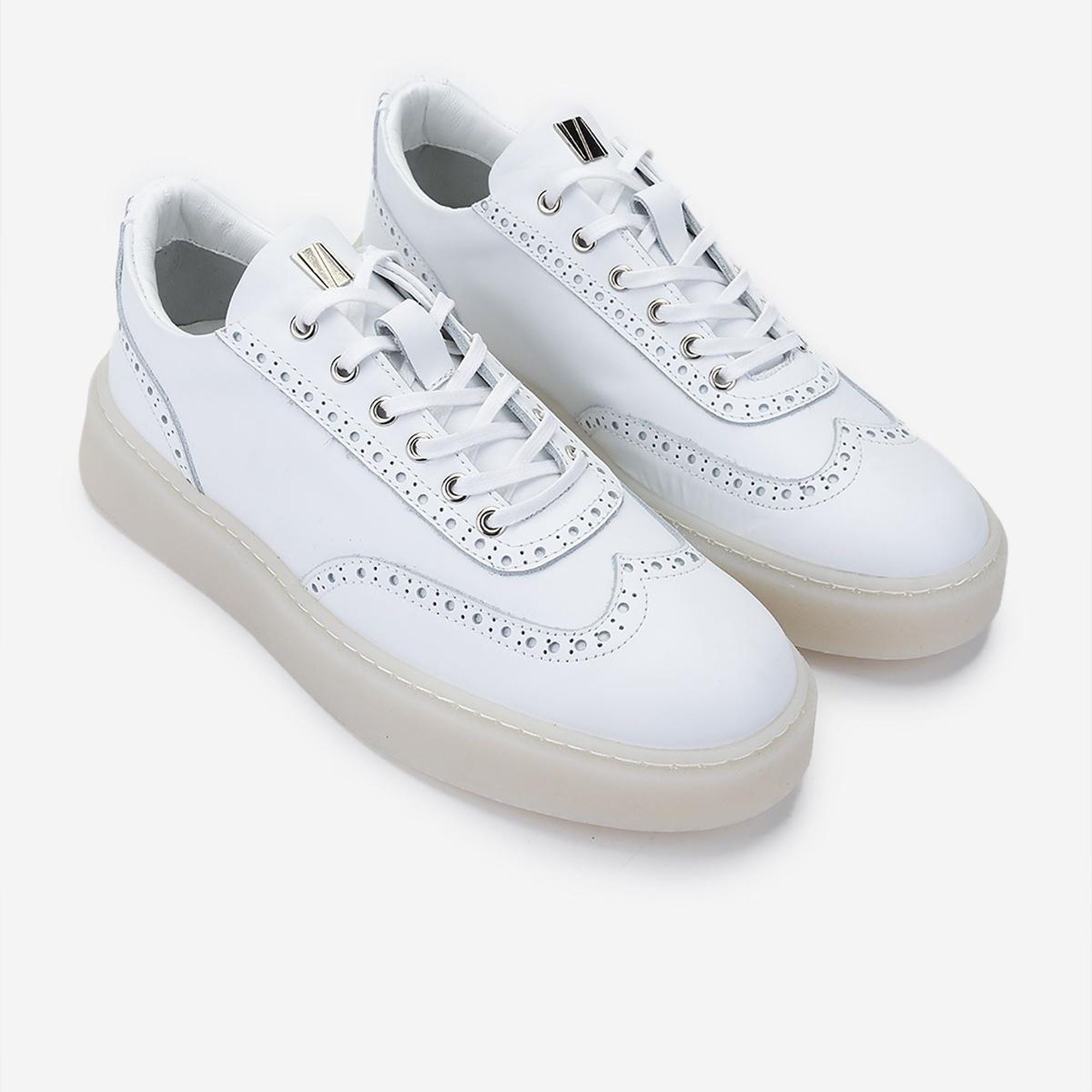 Valmenti Erkek Hakiki Deri Beyaz Sneakers & Spor Ayakkabı