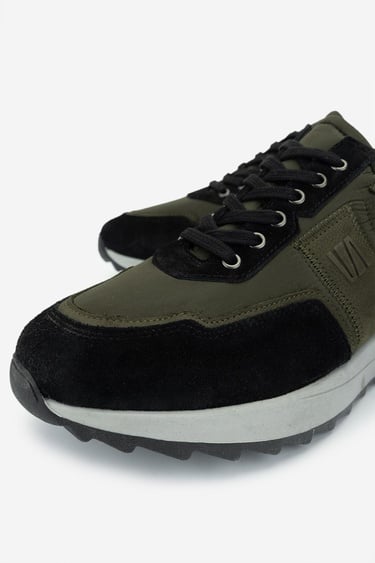  Valmenti Erkek Hakiki Deri Siyah/Haki Sneakers & Spor Ayakkabı