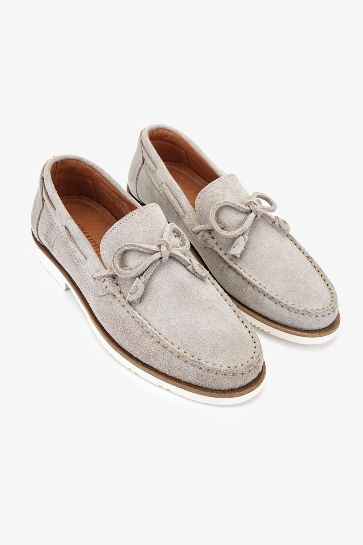 Valmenti Mais Erkek Bej Süet Hakiki Deri Loafer Ayakkabı